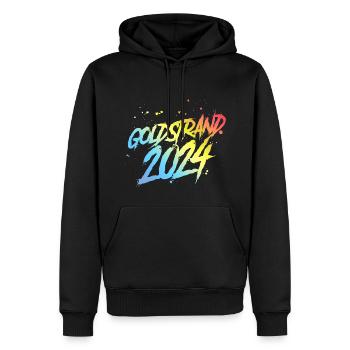 L’équipe colorée des Sables d’or 2024 - Sweat à capuche Premium bio Homme - noir - Devant - Nico (187cm)