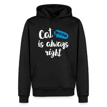 Cat is always right - katze meow meow - Männer Premium Bio Hoodie - Schwarz - Vorne - Nico (187cm)
