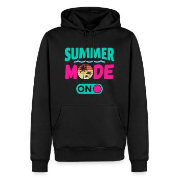 Sommermodus Ein - Männer Premium Bio Hoodie - Schwarz - Vorne - Nico (187cm)