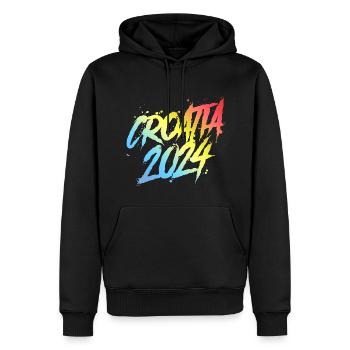 Croatie 2024 Équipe de vacances colorée - Sweat à capuche Premium bio Homme - noir - Devant - Nico (187cm)