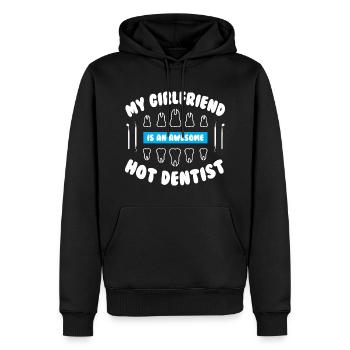 Ma copine dentiste sexy - Sweat à capuche Premium bio Homme - noir - Devant - Nico (187cm)