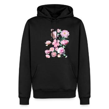 Roses, Flowers, Flower, Floral, Flower - Men’s Premium Organic Hoodie - black - Front - Nico (187cm)