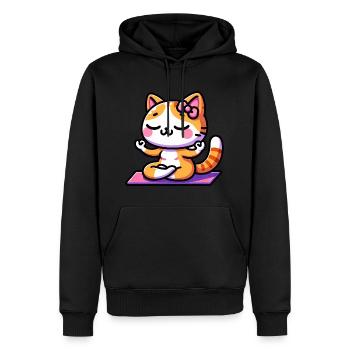 Chat Yoga Meowmaste Vêtements de bébé - Sweat à capuche Premium bio Homme - noir - Devant - Nico (187cm)