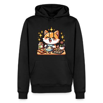 Chien Cuisson chiot Chef tablier bébé - Sweat à capuche Premium bio Homme - noir - Devant - Nico (187cm)