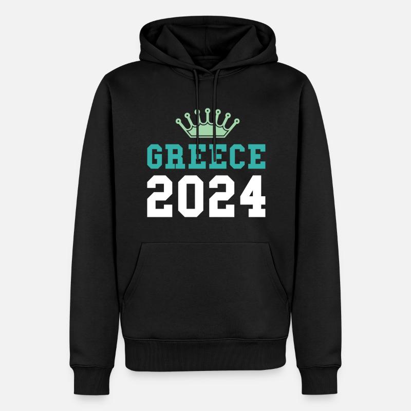Grèce 2024 Krona - Sweat à capuche Premium bio Homme - noir