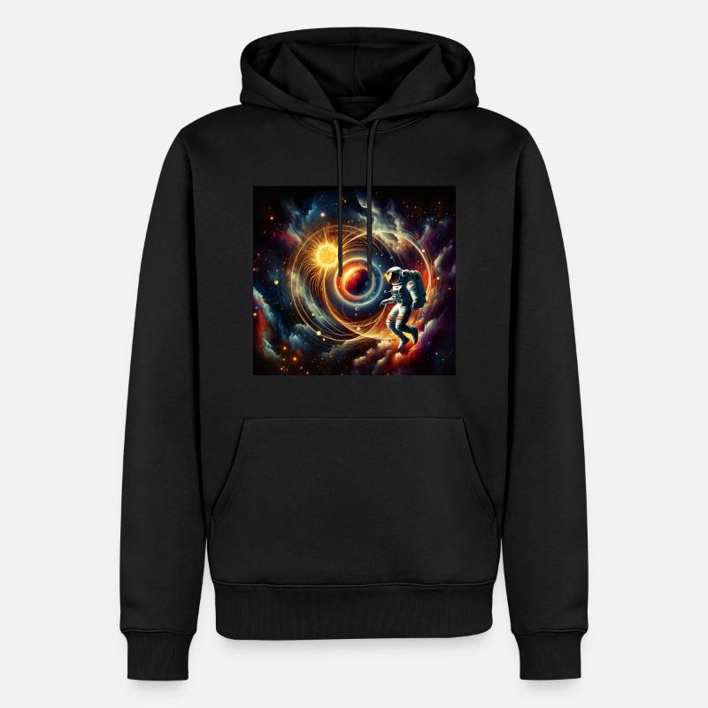 Astronaute dans l’espace - Sweat à capuche Premium bio Homme - noir