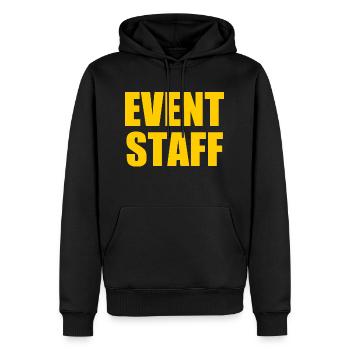Event staff - Männer Premium Bio Hoodie - Schwarz - Vorne - Nico (187cm)