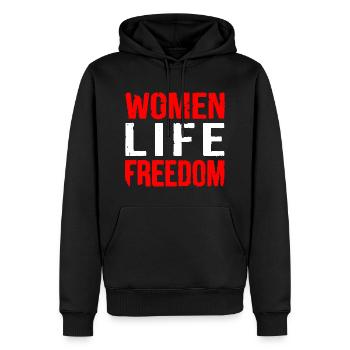 Women life freedom - Sweat à capuche Premium bio Homme - noir - Devant - Nico (187cm)
