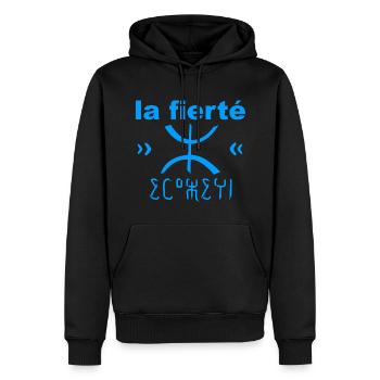 La fierté Amazigh Chleuh - Sweat à capuche Premium bio Homme - noir - Devant - Nico (187cm)