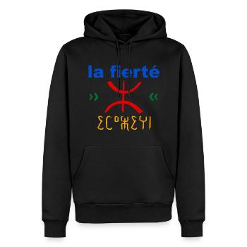 La fierté Amazigh Maroc Algérie Grand Tamazgha - Sweat à capuche Premium bio Homme - noir - Devant - Nico (187cm)