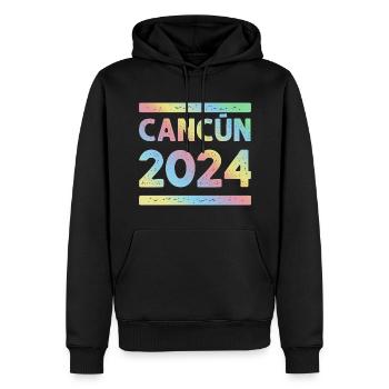 Cancun 2024 Colorful Holiday Team - Men’s Premium Organic Hoodie - black - Front - Nico (187cm)