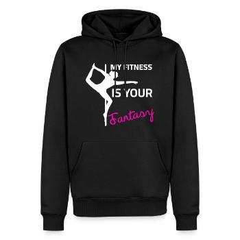 Pole Dance - My Fitness is your Fantasy - Men’s Premium Organic Hoodie - black - Front - Nico (187cm)