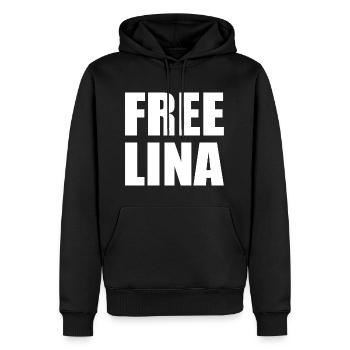 Free lina - Männer Premium Bio Hoodie - Schwarz - Vorne - Nico (187cm)