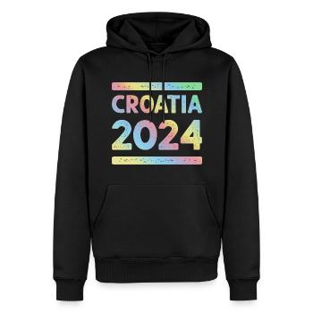 Croatie 2024 Équipe de vacances colorée - Sweat à capuche Premium bio Homme - noir - Devant - Nico (187cm)