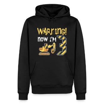 Enfants excavatrice 3ème anniversaire 3 ans excavatrice - Sweat à capuche Premium bio Homme - noir - Devant - Nico (187cm)