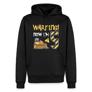 Planierraupe Geburtstag 5 Jahre Junge Bauarbeiter - Männer Premium Bio Hoodie - Schwarz - Vorne - Nico (187cm)