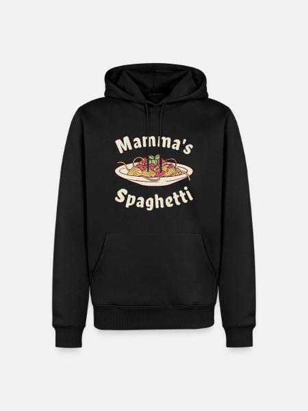 Mamma's Spaghetti - Männer Premium Bio Hoodie - Schwarz