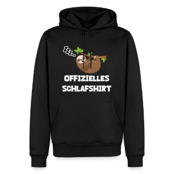 Offizielles Schlafshirt Faultier - Männer Premium Bio Hoodie - Schwarz - Vorne - Nico (187cm)