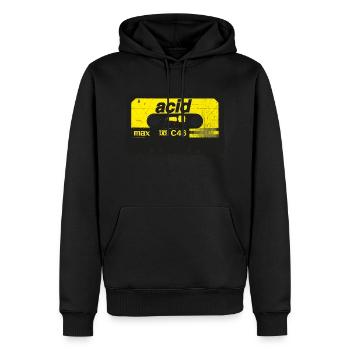 Vintage Acid Rave Cassette - Techno Synth Nerd - Männer Premium Bio Hoodie - Schwarz - Vorne - Nico (187cm)