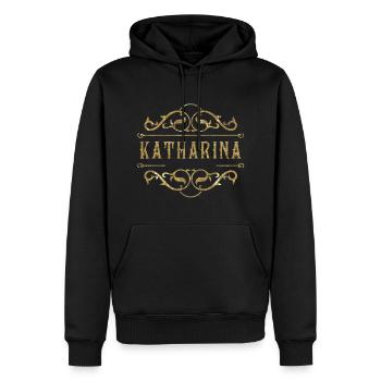 Catherine or - Sweat à capuche Premium bio Homme - noir - Devant - Nico (187cm)