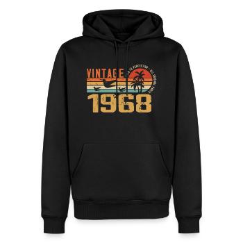 Vintage 1968 Jubiläumsgeschenk - Jahrgang 1968 - Männer Premium Bio Hoodie - Schwarz - Vorne - Nico (187cm)
