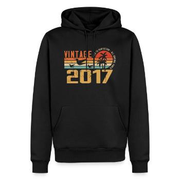 Vintage 2017 Anniversary Gift - Vintage 2017 - Men’s Premium Organic Hoodie - black - Front - Nico (187cm)