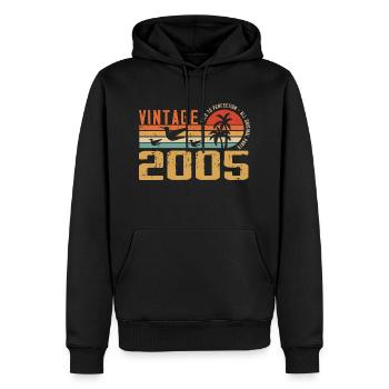 Vintage 2005 Jubiläumsgeschenk - Jahrgang 2005 - Männer Premium Bio Hoodie - Schwarz - Vorne - Nico (187cm)