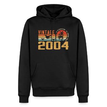 Jahrgang 2004 Jubiläumsgeschenk - Jahrgang 2004 - Männer Premium Bio Hoodie - Schwarz - Vorne - Nico (187cm)