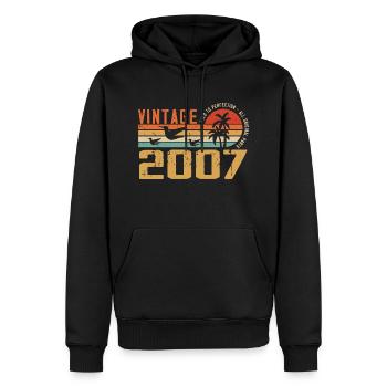 Jahrgang 2007 Jubiläumsgeschenk - Jahrgang 2007 - Männer Premium Bio Hoodie - Schwarz - Vorne - Nico (187cm)