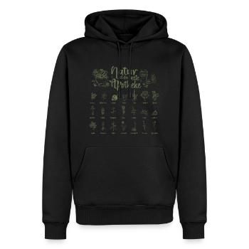 Natur ist die beste Apotheke - Männer Premium Bio Hoodie - Schwarz - Vorne - Nico (187cm)