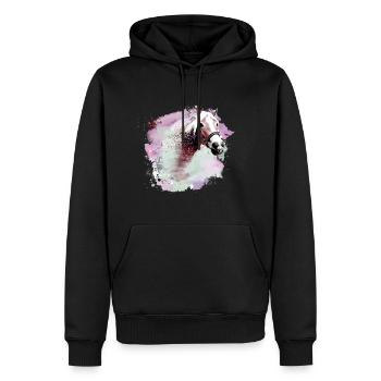 pferd,haflinger, graffiti, aquarell, pferde,bunt - Männer Premium Bio Hoodie - Schwarz - Vorne - Nico (187cm)