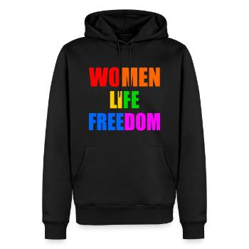 WOMEN LIFE FREEDOM - Sweat à capuche Premium bio Homme - noir - Devant - Nico (187cm)