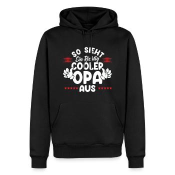 So Sieht Ein Richtig Cooler Opa Aus - Männer Premium Bio Hoodie - Schwarz - Vorne - Nico (187cm)