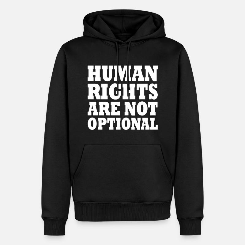 human rights are not optional - Sweat à capuche Premium bio Homme - noir