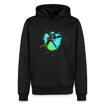 Eishockey, Hockey, Graffiti,bunt - Männer Premium Bio Hoodie - Schwarz - Vorne - Nico (187cm)