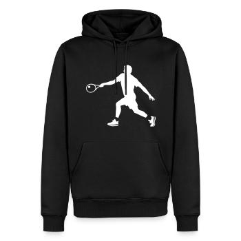 Tennis Spieler Silhouette - Männer Premium Bio Hoodie - Schwarz - Vorne - Nico (187cm)