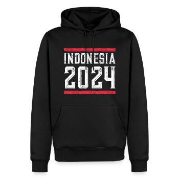 Jours fériés Indonésie 2024 - Sweat à capuche Premium bio Homme - noir - Devant - Nico (187cm)