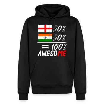Half English Half Indian - Sweat à capuche Premium bio Homme - noir - Devant - Nico (187cm)