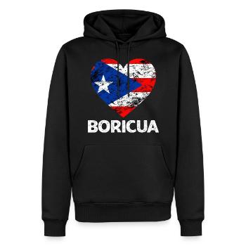 Boricua Ein Liebhaber der Puertoricaner aus Puerto - Männer Premium Bio Hoodie - Schwarz - Vorne - Nico (187cm)