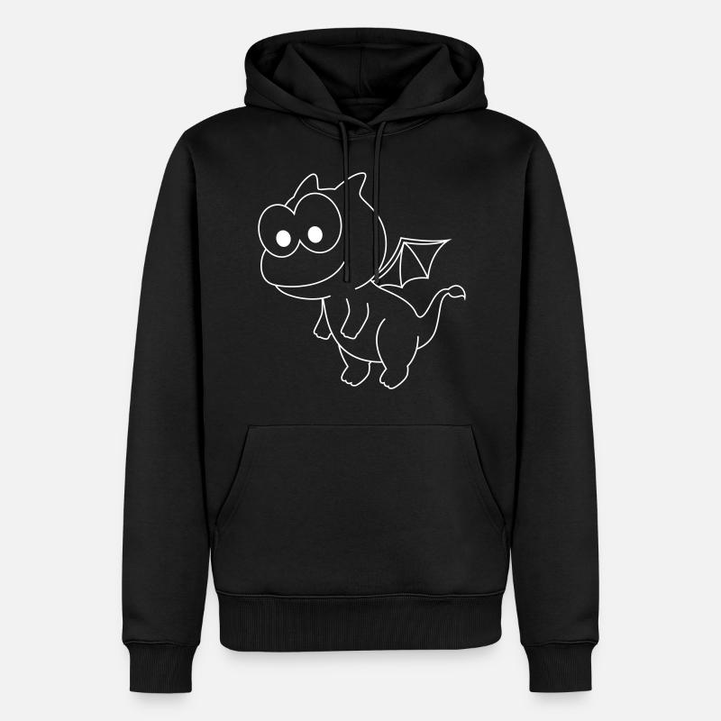 Drache Comic Tier - Männer Premium Bio Hoodie - Schwarz