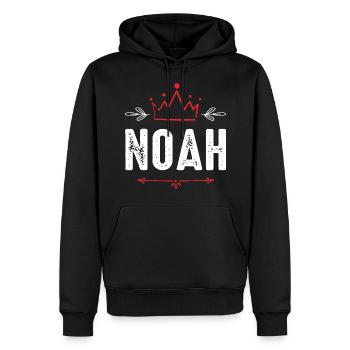 Noah - Männer Premium Bio Hoodie - Schwarz - Vorne - Nico (187cm)