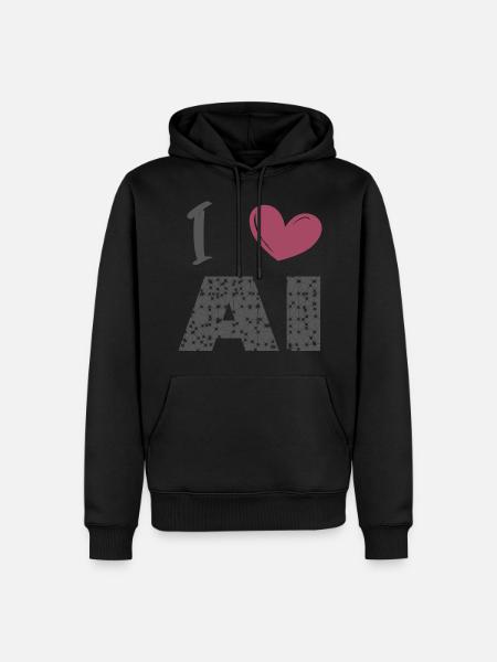 I love ai - Men’s Premium Organic Hoodie - black