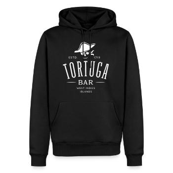 Tortuga bar - Sweat à capuche Premium bio Homme - noir - Devant - Nico (187cm)