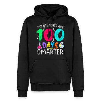 Mes élèves sont des enseignants 100 jours plus intelligents - Sweat à capuche Premium bio Homme - noir - Devant - Nico (187cm)