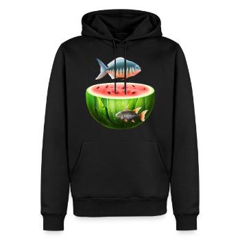 Aquarium de pastèques avec des poissons - Sweat à capuche Premium bio Homme - noir - Devant - Nico (187cm)