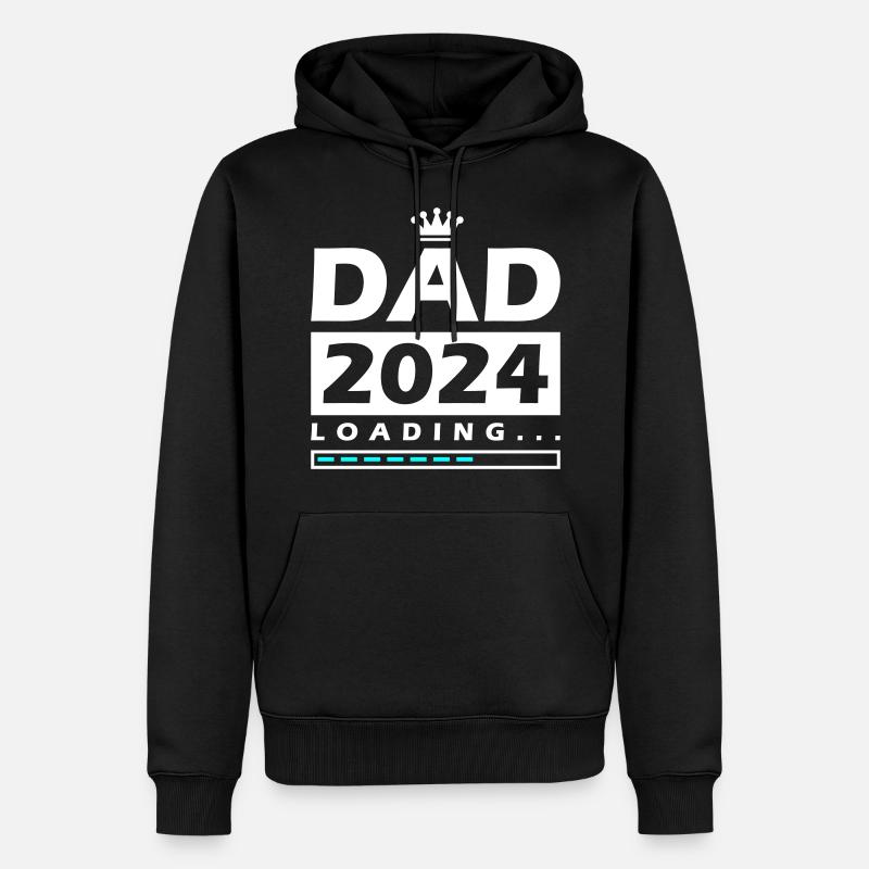 Dad 2024 Loading Papa - Männer Premium Bio Hoodie - Schwarz