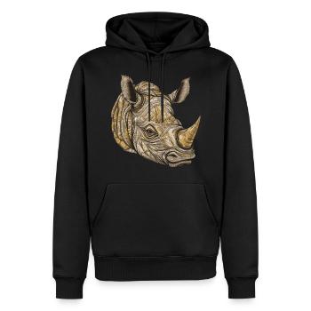 Nashorn Portrait - Männer Premium Bio Hoodie - Schwarz - Vorne - Nico (187cm)