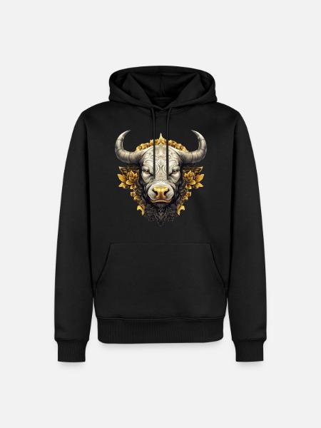 Kunstvoller Bulle - Männer Premium Bio Hoodie - Schwarz