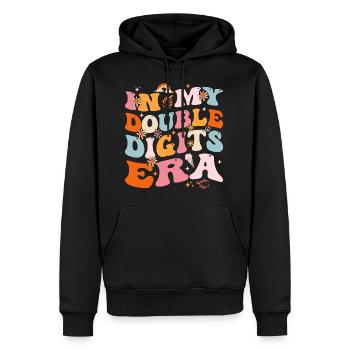 In meiner zweistelligen Ära 10-jähriger 10. Geburtstag - Männer Premium Bio Hoodie - Schwarz - Vorne - Nico (187cm)