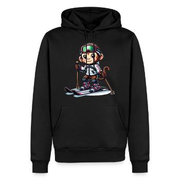 Cute Skier Monkey - Männer Premium Bio Hoodie - Schwarz - Vorne - Nico (187cm)